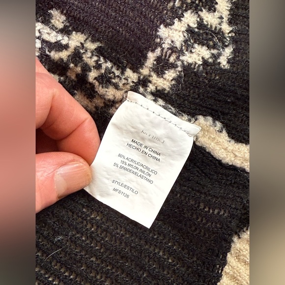 TWINE & STRING Tan and Black leopard print Cardigan Sweater size XL - Picture 11 of 14